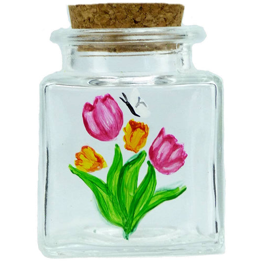 Butterfly and Tulips Spice Jar