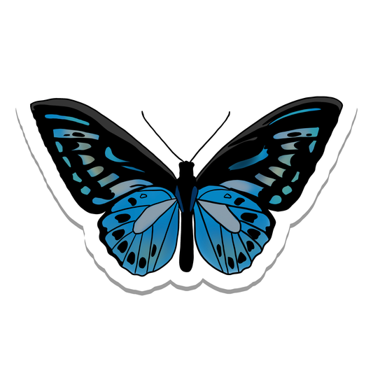Blue and Grey Cottagecore Butterfly Vinyl Sticker