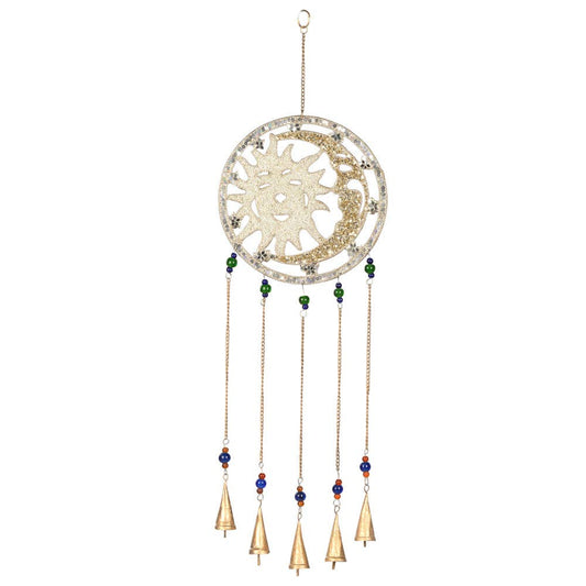 Mosaic Sun and Moon Wind Chime