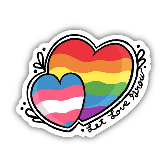 Let Love Grow Pride Hearts Sticker