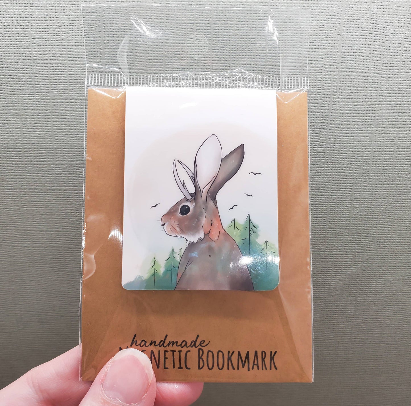 Jackalope With Pines Magnetic Bookmark